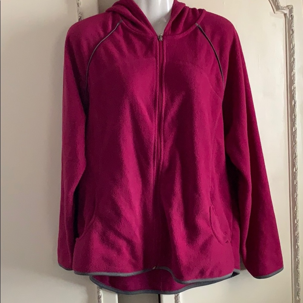 Large Fushia hooded zip up